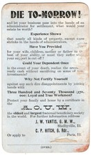 Shelbyville, IL Paris, Illinois old A.O.U.N. Life Insurance Card, Lots of Names picture