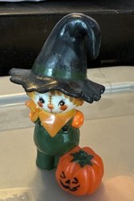 VINTAGE 1974 HALLMARK MERRY MINIATURE SCARECROW in Witch’s Hat FALL HALLOWEEN picture