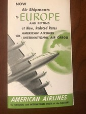 RARE-1947 American Airlines International Cargo Brochure-FedEx-Europe freight picture