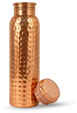 100% Pure Copper Hammered Water Bottle Ayurvedic Health Benefits 1000ml picture