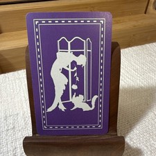 Vintage NOS Silhouette Art Deco Lady with Kitty Single Playing Card picture