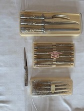 Vintage Carvel Hall 13 Steak Knives & Carving Set - with Silver Overlay picture