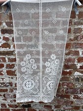 Antique c1930s Arts & Crafts Cream Cotton Scottish lace panel sample 23”/44” picture