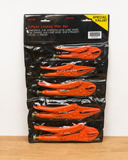 Rare Sears 30125 Hi-Viz Orange 5-Piece Locking Pliers Set Original Package picture