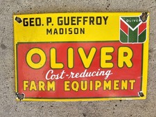 VINTAGE 1950'S OLIVER EQUIPMENT PORCELAIN SIGN picture