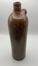 Antique German Rhenser Mineralbrunnen Salt Glazed Brown Stoneware Bottle Jug picture