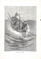 antique 1890 Yankee Deep-Sea WHALING Old Whalers W Taber Illustrations picture