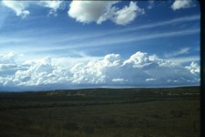 c1960's Kodachrome 35mm Slide Western Landscape Cumulus Clouds Blue Sky American picture