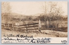 Middlebury Vermont Rural Landscape Fence Hills Real Photo Undivided Postcard picture