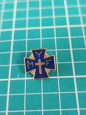 Vtg MYF Cross Methodist Youth Fellowship Gold Tone Lapel Pin picture