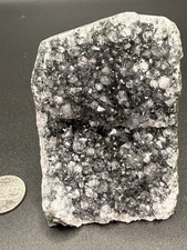 546 G Natural Uruguayan Black Amethyst Cut Base Specimen Quartz,Healing,Minerals picture