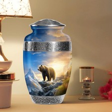 Bear Cremation Urns 10Inch for Human Ashes - Large Black Memorial for Adult picture