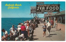 Redondo Beach California c1957 Monstad Pier, fishing, Sea Food restaurant picture