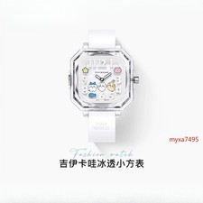 Anime Chiikawa Usagi Hachiware Transparent Mini Square Watch Christmas Gift New picture