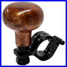 Durable Steering Wheel Spinner Knob with Protective Bracket - Peach Wood picture