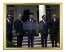 RICHARD NIXON WILLY BRANDT WEST GERMAN CHANCELLOR 8X10 GOLD FRAMED PHOTO picture