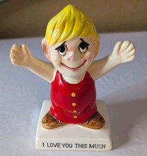 Vintage Figurine “ I  Love You This Much” Made In Japan- Little Boy picture