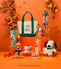 Starbucks Korea 2026 PEANUTS Snoopy Tumbler Cup Mug Bearista Keychain Coldcup MD picture