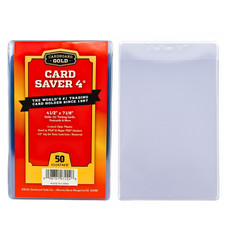 Card Saver 4 - 100ct Semi-Rigid Card Holders 4 1/2 x 7 1/8 Size with 1/2