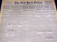 1948 OCTOBER 28 NEW YORK TIMES - BUS STRIKERS VOTE TO RETURN - NT 3390 picture