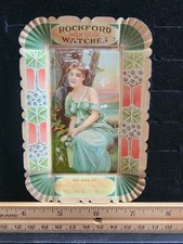 Antique Rockford Watch Co Advertising Litho Tin Tip Tray Sidney NY A E WARREN picture