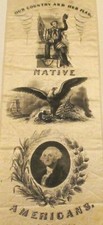 RARE C. 1850 Native American Party Know Nothings Anti-Catholic Campaign Ribbon picture