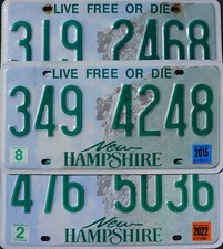 One Random NEW HAMPSHIRE LICENSE PLATE Live Free or Die Green License Plate Tags picture