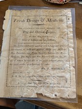 Vintage Broadside Ad 1807 Pharmaceutical Medicine 100% Authentic picture