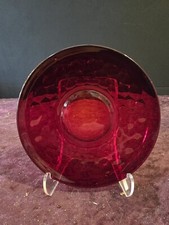 Fenton Georgian Ruby Glass Saucer Red (honeycomb) Pattern 5 3/4