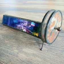 Vintage Stained Iridescent Glass And Pressed Flowers Kaleidoscope picture