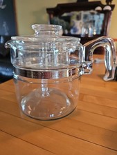 Vtg PYREX Percolator Glass Coffee Pot 6 Cup Flameware 7756  Missing Inside Cap picture