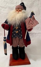 Patriotic Santa Claus 16” Figurine Americana USA Flag picture