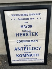 Vintage 1999 Wilkes-Barre PA Political Poster Herstek Mayor Dem Memorabilia picture