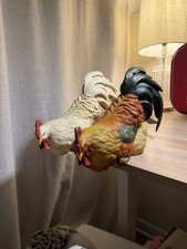 Resin Painted 3D Rooster & Chicken Figurines Set of 2, Multicolor picture