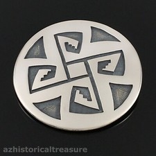 PHILLIP HONANIE - NATIVE AMERICAN HOPI HANDMADE STERLING SILVER PENDANT PIN picture