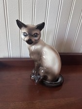 Vintage Delee Siamese Cat Figurine Mcm Cat Figurine Siamese Delee Pottery picture