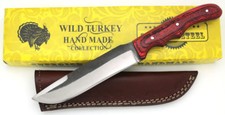 Wild Turkey Handmade Full Tang Real File Hunting Knife w/ Leather Sheath picture