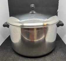 Farberware 8 Qt Stock Pot with Lid Stainless Steel Aluminum Vintage Clean picture