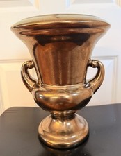 Vintage Haeger Bronze Urn Ceramic Vase, Crackle Glaze, 11 inches tall picture