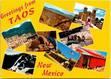 Vintage Greetings From Taos NM Postcard Posted 1993 picture