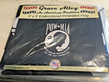 3x5 POW- MIA  3'x5' EMBROIDERED by Grace Alley Made In  USA Premium Quality picture