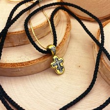 925 Silver, 999 Gold Plated, Silk Cross 