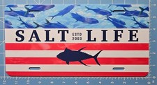New - Salt Life Signature Respect Americana License Plate - Live Salty - USA picture
