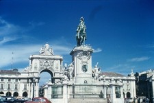 c1950's Kodachrome 35mm Slide Lisbon Portugal Praça do Comércio Rua Augusta Arch picture