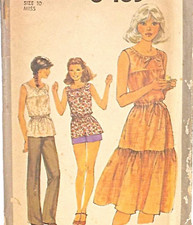 Vtg 1978 Simplicity 8486 Pullover Sleeveless Chemise Dress or Top, Pants, Shorts picture