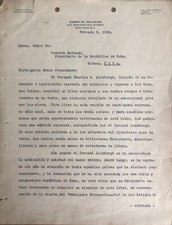 Letter sent to Gerardo Machado, circa 1928, Signed, Havana, Cuba. picture
