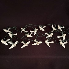 VTG Silvestri White Mica Dove Christmas Lights Lot 16 Tested Blow Mold 2 Strands picture