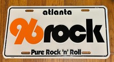New 96 Rock License Tag Metal Atlanta's Rock Station WKLS - White picture