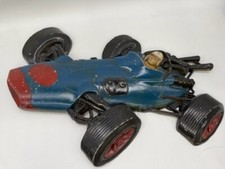 Vintage Sexton 3D Metal Blue Indy Race Driver Car Wall Plaque Molded Art picture