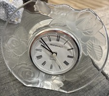 Home Beautiful Rose Pearl Crystals Clock Made In Japan Small Desk Size Vintage picture